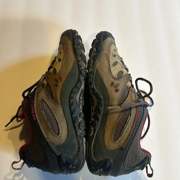 Merrell Arc Ventilator Chameleon hiking trail shoes brown & red Vibram soles - Picture 6 of 9